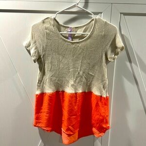 Tan/orange short sleeve shirt